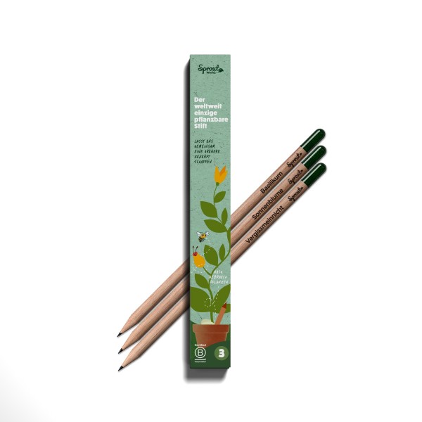 Individuelle Verpackung mit 3 Sprout Bleistiften