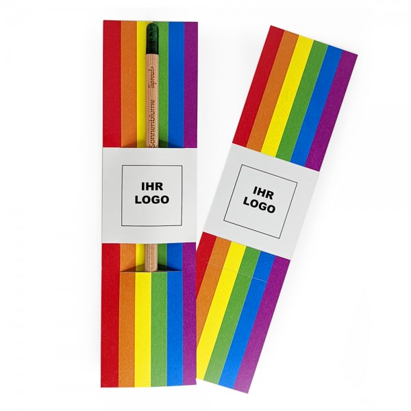 Logo-Regenbogen-Verpackung mit einem Sprout-Bleistift Recyclingkarton
