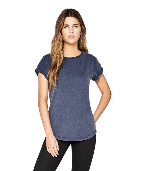 EarthPositive® Womens Rolled Up Sleeve Organic - Shirt aus Biobaumwolle (Stoned Washed)