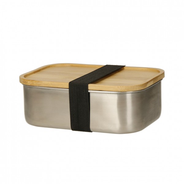 Lunchbox Brotdose "Vesper", silber/natur