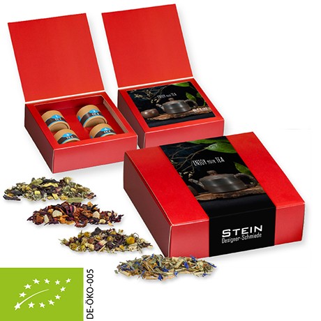Teesorten Bio, ca. 60-140g vegan, Geschenk-Set Premium