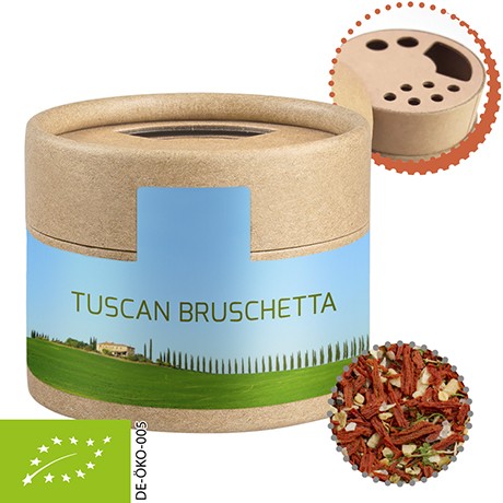 Bio Gewürzmischung Toskanische Bruchetta, ca. 28g vegan, Biologisch abbaubarer Eco Pappstreuer Mini