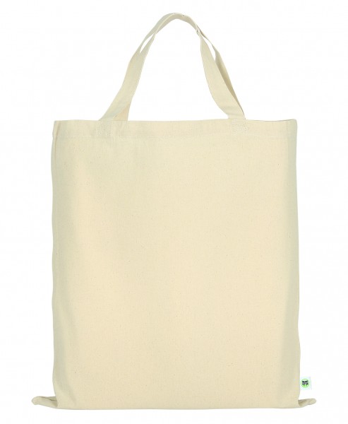 Tasche mit zwei kurzen Henkeln aus Organic-Baumwolle