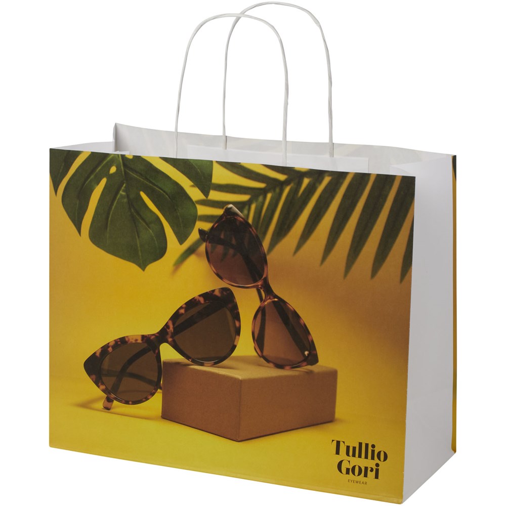Kraftpapiertasche 120 g/m² mit gedrehten Griffen – 31 × 12 × 25 cm