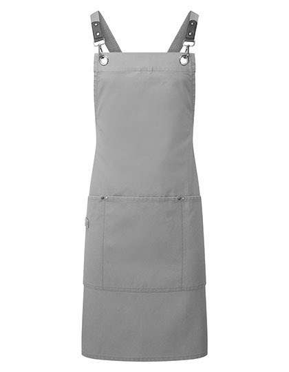 Premier Workwear - Clip ‘n’ Clasp Cross-Back Bib Apron - Dark Grey (ca. Pantone 425C)