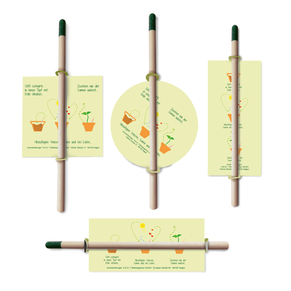 Frei gestaltbarer Anhänger mit einem Sprout-Samenbleistift